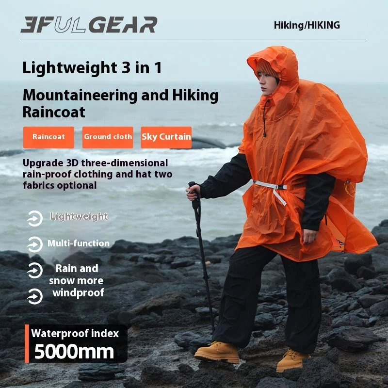 Outdoor Camping Awning - 3F UL GEAR Ultralight Hiking Raincoat