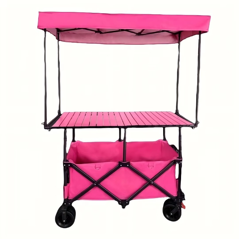 Camp Table Folding - Stall Folding Steel Table Trolley Cart