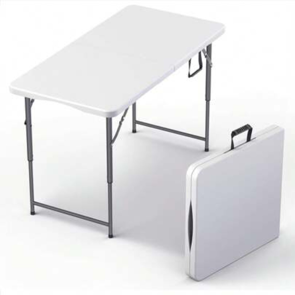 Camp Table Folding - 4FT Foldable Table Adjustable Height with