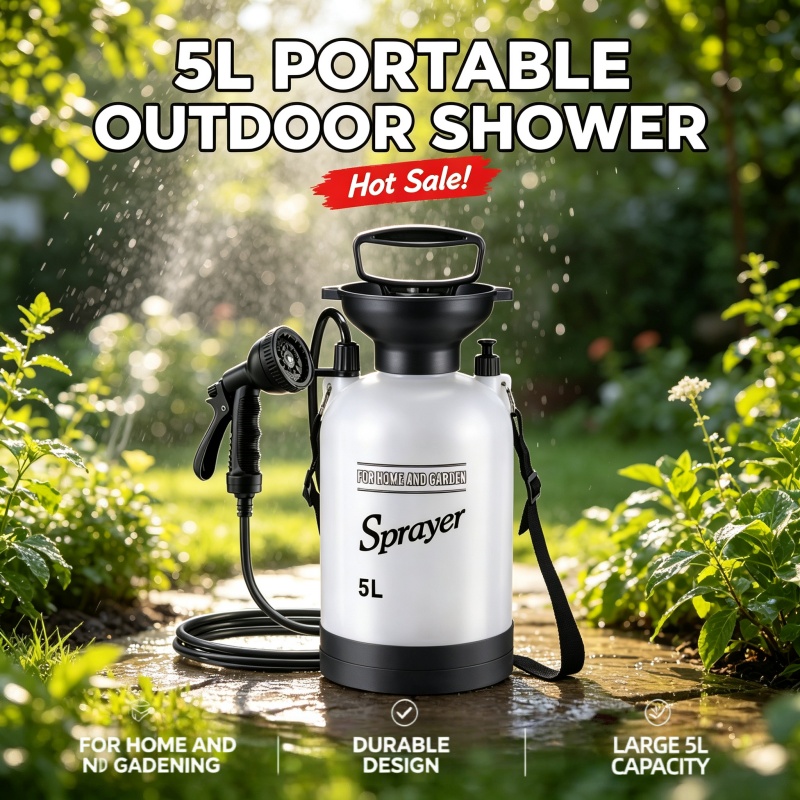 Outdoor Camping Showers - 5L Portable Camping Shower Manual Pressure