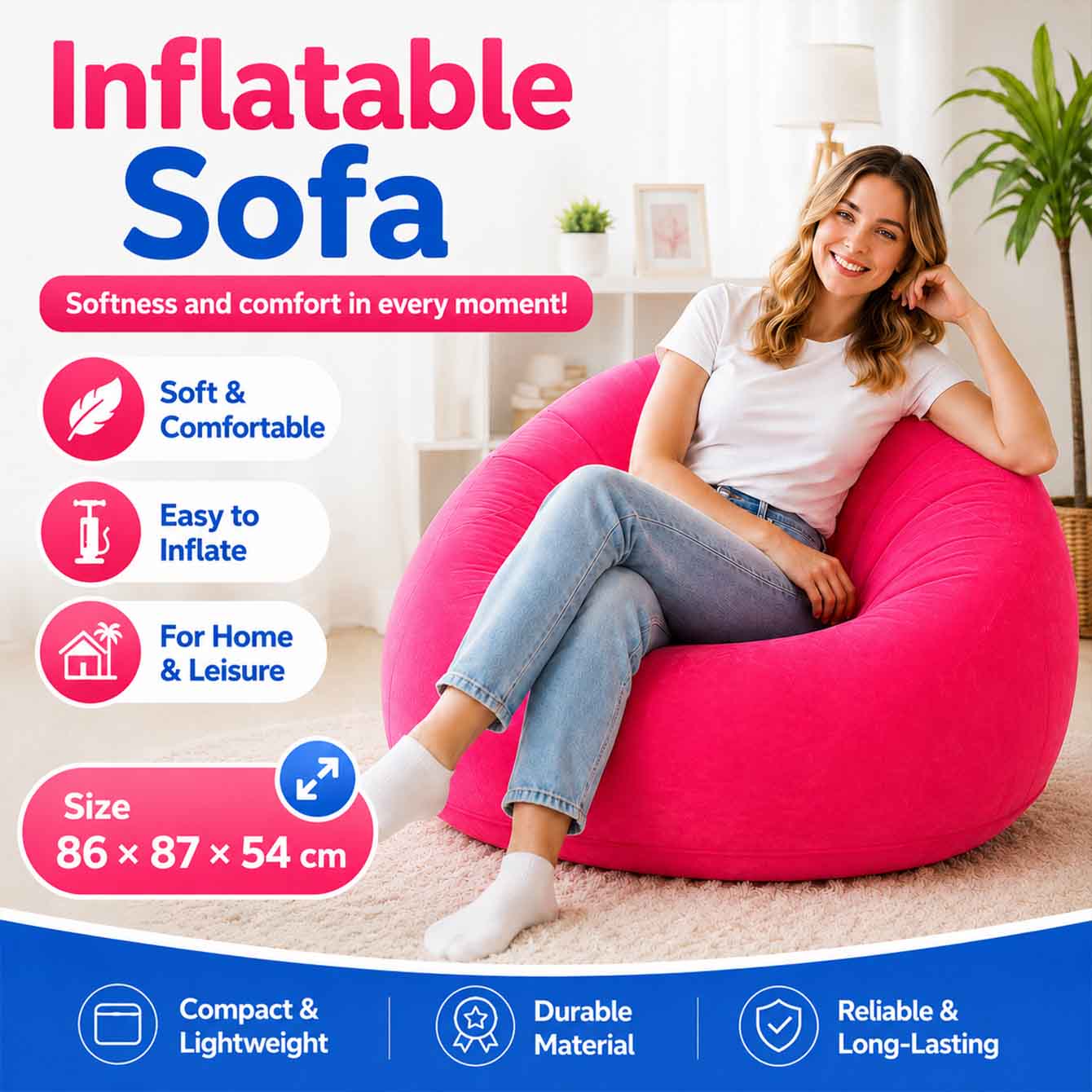 1PC Inflatable Bean Bag Chairs - огляд і ціна Outdoor Camping Couch