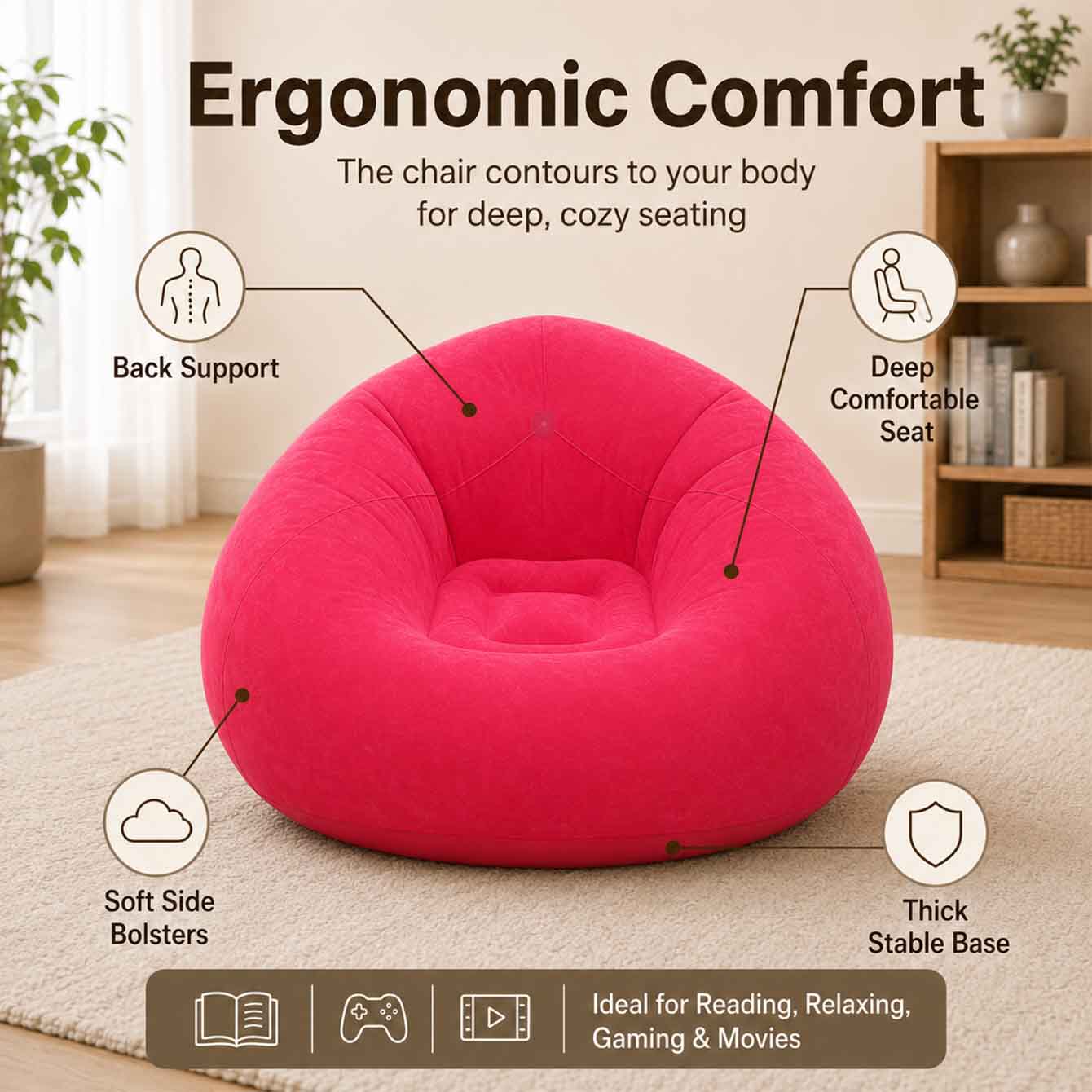 1PC Inflatable Bean Bag Chairs - огляд і ціна Outdoor Camping Couch