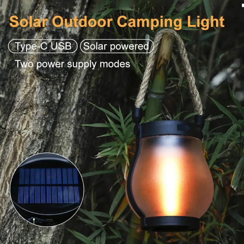 Solar Flame Lamp USB Rechargea - огляд і ціна Camping Solar Lantern