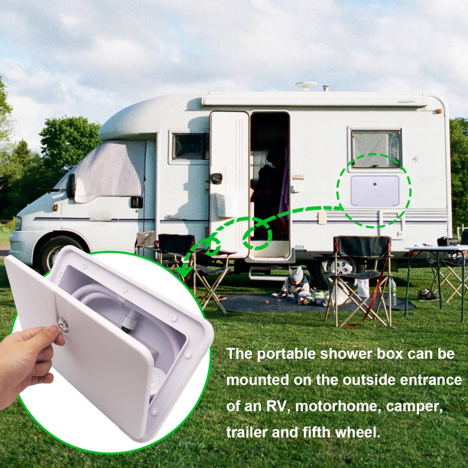 RV Exterior Shower Box Compact - огляд і ціна Outdoor Camping Showers