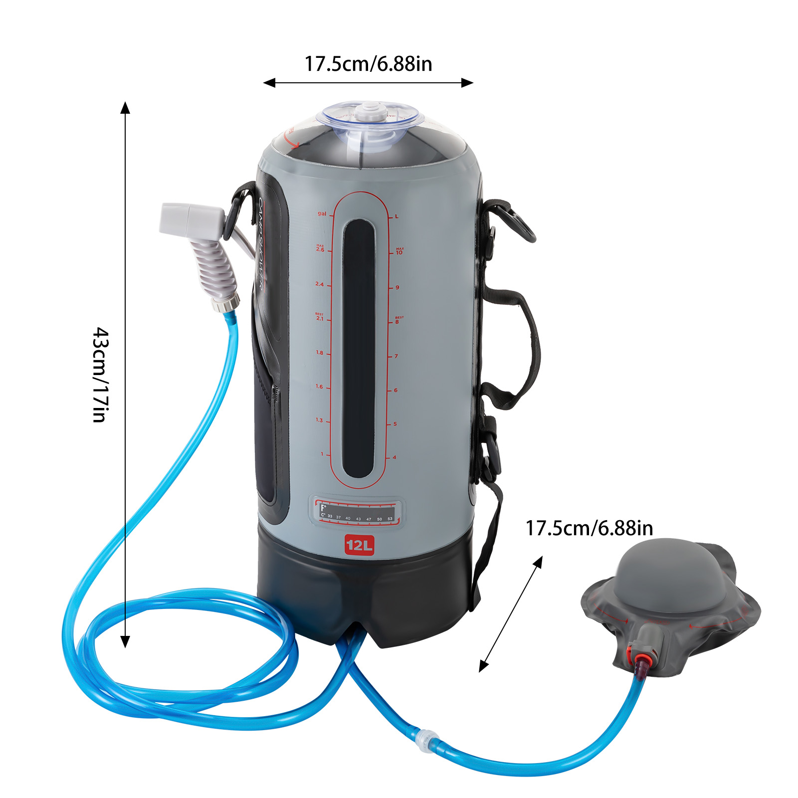 12L Camping Shower Solar Showe - огляд і ціна Portable Camping Shower