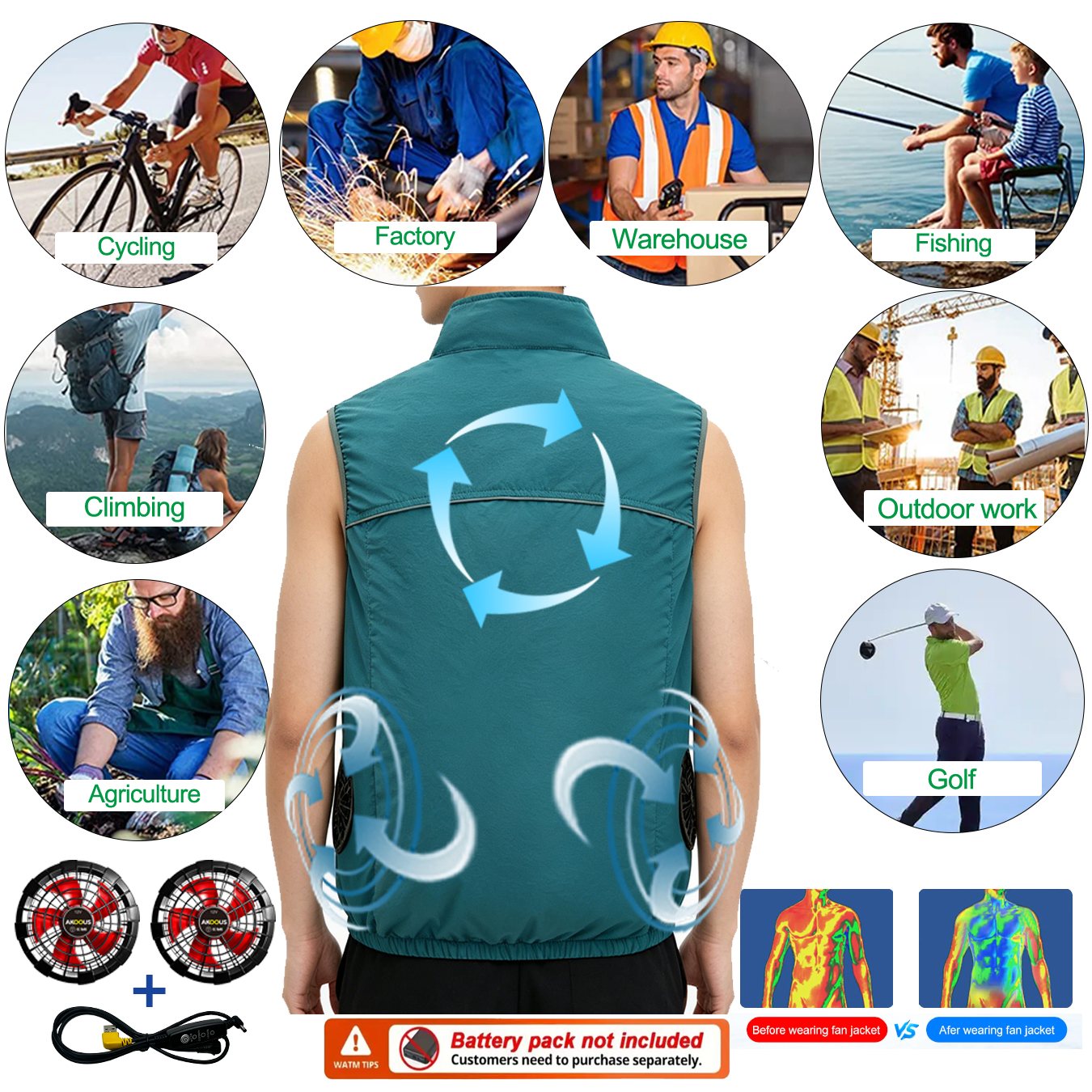 12V 5V USB Sleeveless Cooling  - огляд і ціна Outdoor Camping Air Conditioner