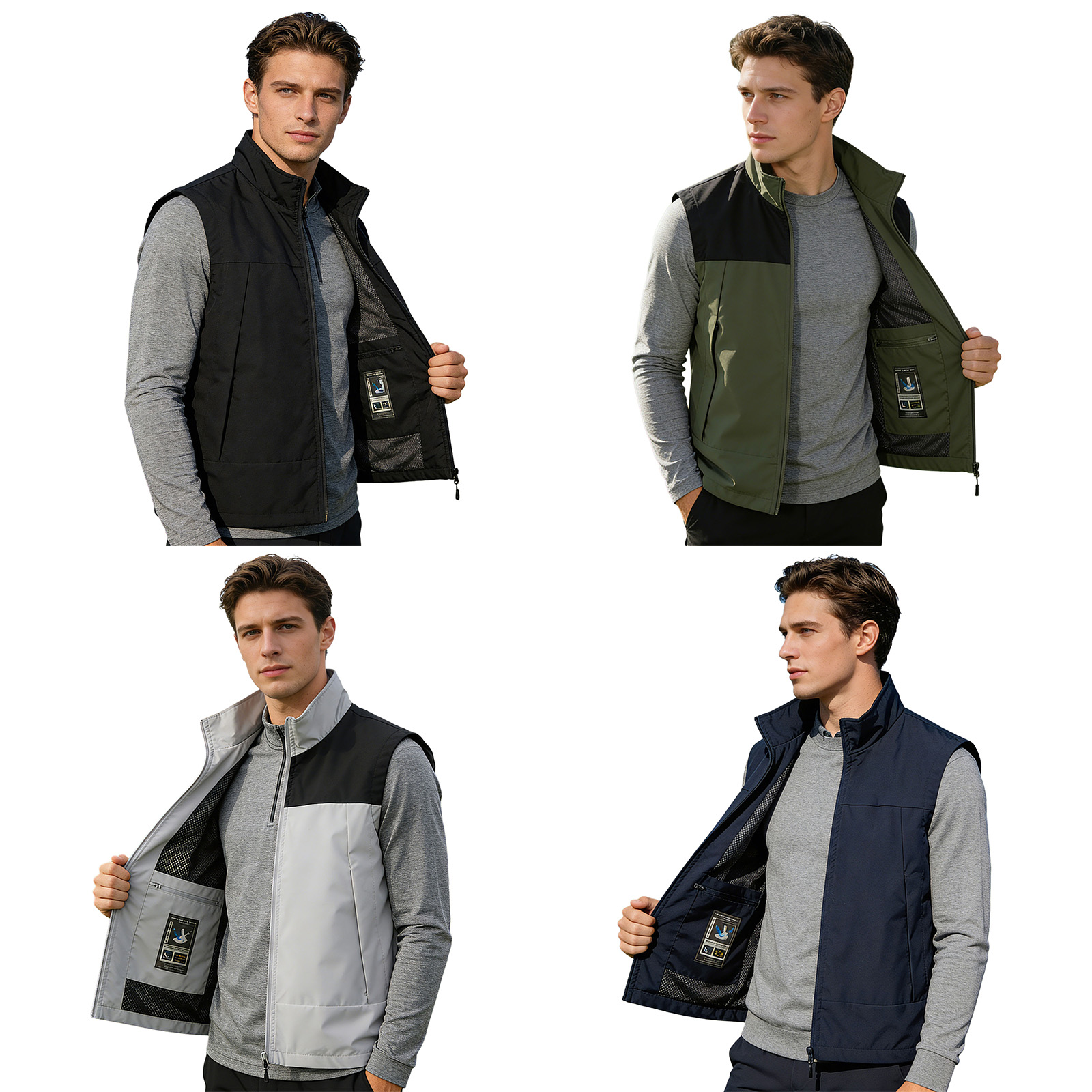 #M-5XL Men Golf Vest Stand Col - огляд і ціна Outdoor Camping Vest