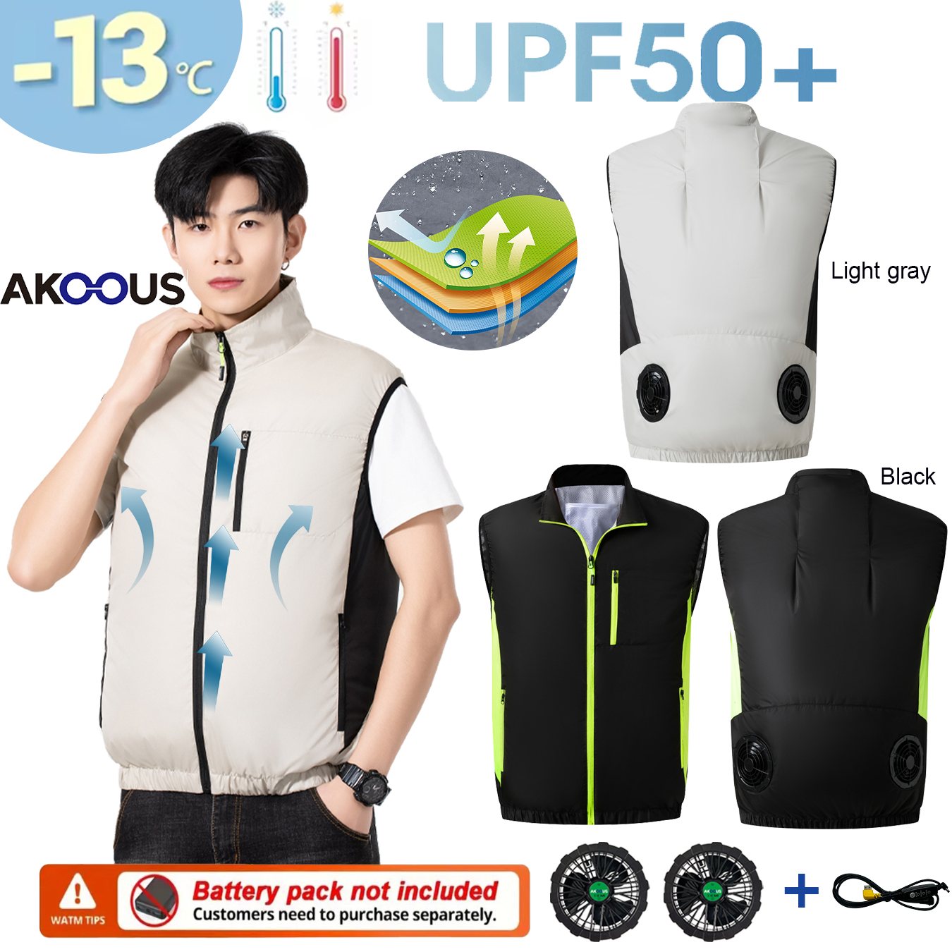 12V 5V USB Cooling 4 Fans Vest - огляд і ціна Outdoor Camping Air Conditioner