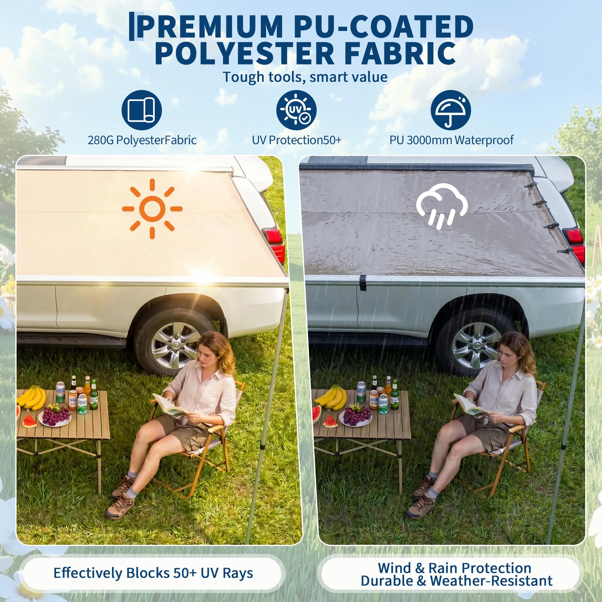 SUV Truck Van Roof Rack Awning - огляд і ціна Outdoor Camping Awning